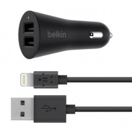 Belkin BOOST UP Adaptateur Charge Auto - câble Lightning - 2.4A Noir
