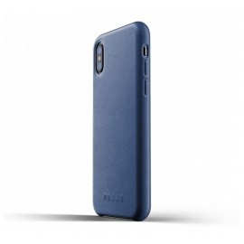 Mujjo Coque de Protection Cuir iPhone X - bleu