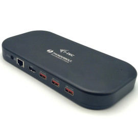 i-Tec Station d'accueil Thunderbolt 3/USB-C double 4K avec alimentation 60W et câble USB-C vers DisplayPort