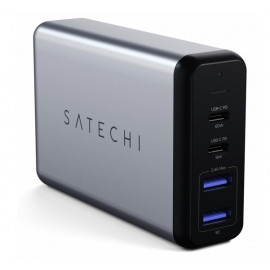 Satechi Chargeur Voyage multi USB Gris 75W Dual Type-C PD