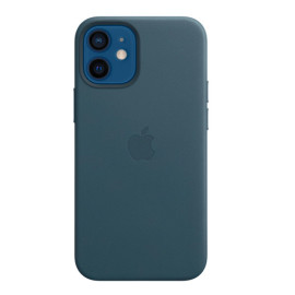 Apple Coque MagSafe en cuir iPhone 12 Mini Bleu Baltique