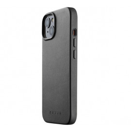 Mujjo Coque en cuir MagSafe pour iPhone 14 / 15 Plus - Noir