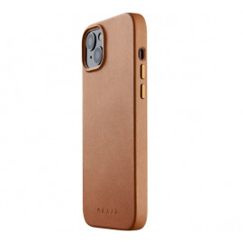 Mujjo Coque en cuir MagSafe pour iPhone 14 / 15 Plus - Brun