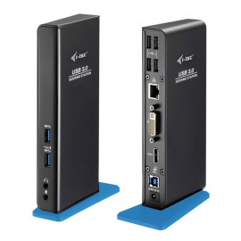 Station d'accueil noire i-Tec USB-A 3.0 Dual HDMI DVI 