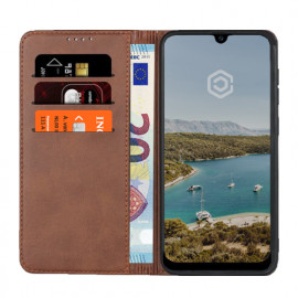 Casecentive Etui portefeuille en cuir Galaxy A50 marron