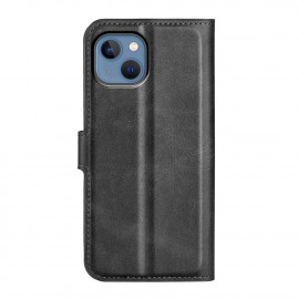 Casecentive Étui portefeuille en cuir avec fermeture iPhone 14 - Noir
