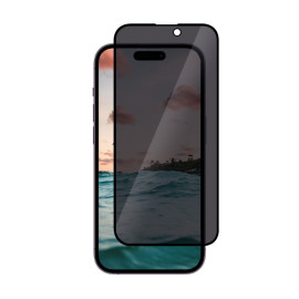 Casecentive Vitre de protection en verre trempé 3D - Anti-Espion - iPhone 15 Pro