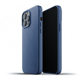 Mujjo - Coque cuir iPhone 13 Pro - Bleu