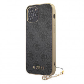 Guess 4G - Coque Charms iPhone 12 / 12 Pro - Grise