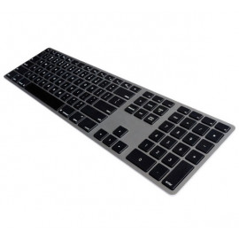 Matias - Clavier sans fil QWERTY avec rétro-éclairage pour MacBook - gris métallisé