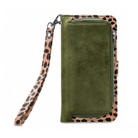Mobilize 2in1 Magnet Zipper Case iPhone 13 Mini olijfgroen / Leopard