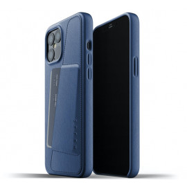 Mujjo - Coque cuir iPhone 12 Pro Max portefeuille - Bleu