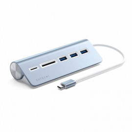 Satechi USB-C Hub USB et lecteur de cartes en aluminium - Bleu