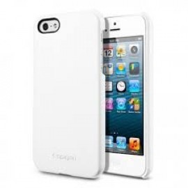 Spigen Leather Grip Coque iPhone 5(S)/SE Blanc