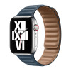 Apple - Bracelet à maillons cuir Apple Watch - M/L - 38mm / 40mm / 41mm - Baltic Blue