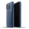 Mujjo - Coque cuir iPhone 13 Pro Max portefeuille - Bleu