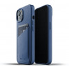 Mujjo - Coque cuir iPhone 13 portefeuille - Bleu