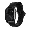Nomad - Bracelet en cuir traditionnel Apple Watch 42mm / 44mm / 45mm / 49mm - Noir / Noir