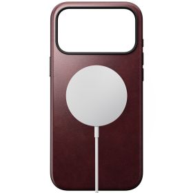 Coque en cuir Nomad Modern iPhone 17 Pro – Bordeaux Horween