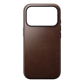 Coque en Cuir Moderne Nomad iPhone 17 Pro - Marron Rustique Horween