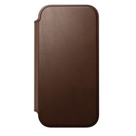 Coque en Cuir Folio Moderne Nomad iPhone 17 – Marron