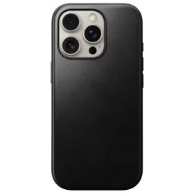 Nomad Coque en cuir moderne iPhone 16 Pro Max Noir Horween