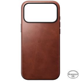 Coque en cuir Nomad Modern iPhone 17 Pro – Marron Olde Dublin Horween