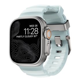 Nomad Bracelet Rocky Point Apple Watch Ultra 46 mm / 49 mm Icy Blue Glow Connecteur Noir