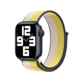Apple Bracelet Sport Loop pour Apple Watch 38 mm / 40 mm / 41 mm – Couleur Lait d’avoine / Zeste de citron