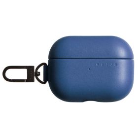 Mujjo Coque en Cuir Echelon pour AirPods Pro (1 & 2) - Bleu Monaco