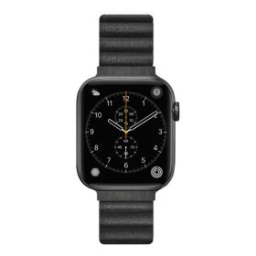 LAUT Bracelet en Cuir Novi pour Apple Watch 38mm / 40mm / 41mm - Minuit