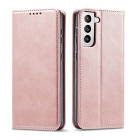 Casecentive Étui portefeuille en cuir Luxe Samsung Galaxy S21 Plus - Rose doré