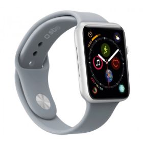 SBS Bracelet en silicone Apple Watch small/medium 42mm / 44mm / 45mm / 49mm - Gris