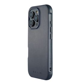 Mujjo Coque en Cuir Shield iPhone 16 Pro - Bleu