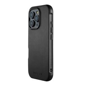 Mujjo Coque en Cuir Shield iPhone 16 Pro - Noir