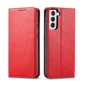Casecentive - Étui portefeuille en cuir Galaxy S21 rouge