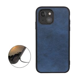 Casecentive Coque arrière en cuir antichoc iPhone 13 Mini bleu
