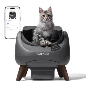 CATLINK Open X - Open Top Bac à Litière Automatique Autonettoyante Gris