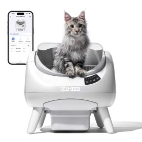 CATLINK Open X - Open Top Bac à Litière Automatique Autonettoyante Blanc