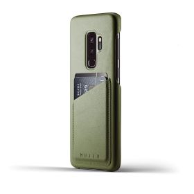 Coque Portefeuille en Cuir Mujjo Galaxy S9 Plus Olive