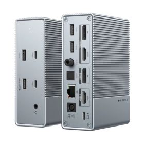 Hyper Gen2 Station d'Accueil USB-C 15-en-1 avec HDMI, Ethernet, Lecteur SD - Argent