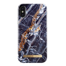 iDeal of Sweden Coque Fashion iPhone X/XS Bleu Nuit Marbre