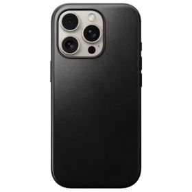 Nomad Coque en cuir moderne iPhone 16 Pro Noir Horween