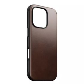Nomad Coque en cuir moderne iPhone 16 Pro Marron Horween