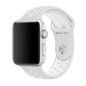 Apple Nike Bracelet Sport Apple Watch 42 mm / 44 mm / 45 mm / 49 mm Platine Pur / Blanc