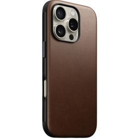 Nomad Coque en Cuir Moderne iPhone 16 Pro - Marron