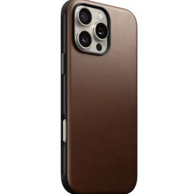 Nomad Coque en Cuir Modern pour iPhone 16 Pro Max - Brun