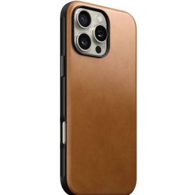 Nomad Coque en Cuir Moderne iPhone 16 Pro Max - Marron Clair