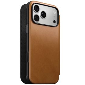 Nomad Modern Camino Coque Folio en Cuir iPhone 18 Pro English Tan