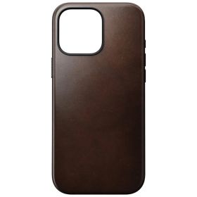 Nomad Coque en cuir moderne iPhone 16 Pro Max Brun rustique Horween